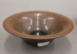 A Chinese porcelain bowl, with hare's fur glaze.