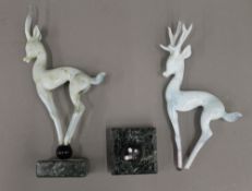 ISTVAN KOMAROMY (1910-1975) Germanic-Hungarian A glass stag together with a glass gazelle,