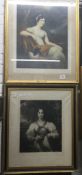 NORMAN HIRST After LAWRENCE, Miss West, limited edition signed mezzotint,