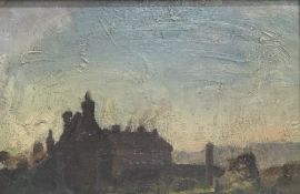 CONTINENTAL SCHOOL, Building in Landscape, oil on board, signed with initials,