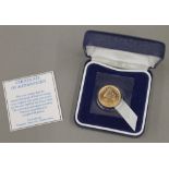 A boxed gold half sovereign,