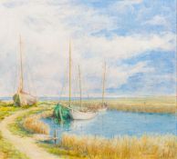 MICHEAL DEACON (20th/21st century) British (AR) August Blue, Norfolk Oil on board, signed, framed.