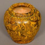 A Chinese Tang Dynasty pottery vase With marbled decoration. 9 cm high.