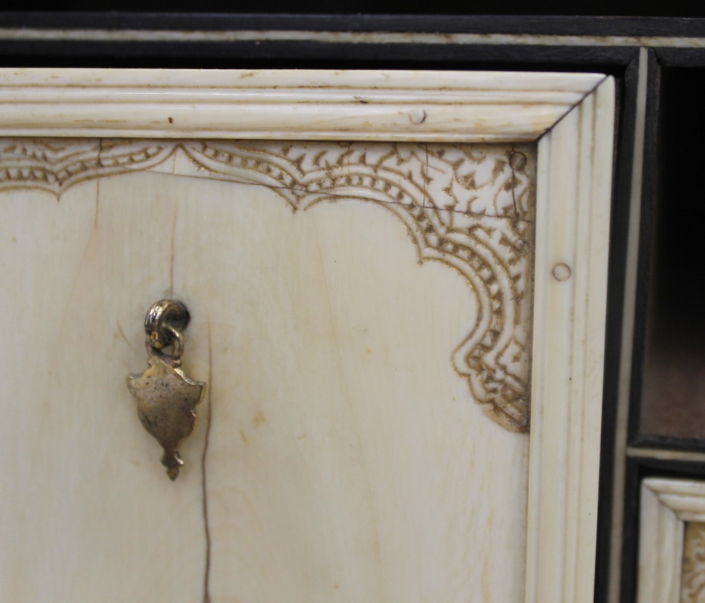 An 18th century chinoiserie lacquer and ivory table cabinet Of typical rectangular form, - Image 17 of 19