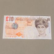 BANKSY (born 1974) British (AR) Di-Faced Tenner Offset lithographic print, unframed. 14.25 x 7.