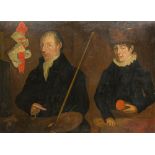 ENGLISH SCHOOL (19th century style) The Draughtsman and His Apprentice Oil on board, framed.