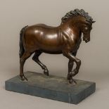 A well modelled patinated bronze animalier sculpture Modelled as a horse,