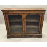 A Victorian inlaid burr walnut glazed side cabinet - WITHDRAWN The moulded rectangular top above