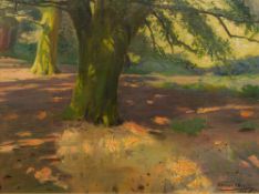 ARTHUR JOHN ELSLEY (1860-1952) British (AR) "Sunlight Through The Trees" Oil on canvas, signed,