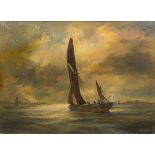 DAVID GRIFFIN (1952-2002) British (AR) Sail Barge Underway Oil on canvas, signed, framed.