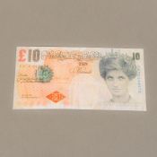 BANKSY (born 1974) British (AR) Di-Faced Tenner Offset lithographic print, unframed. 14.25 x 7.