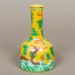 A Chinese porcelain vase Of mallet form,