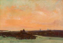EMMIE CHASE (19th/20th century) British Panoramic View of Venice Oil on canvas,