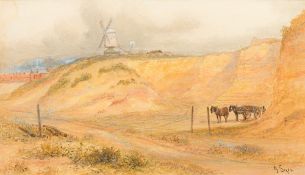 JAMES SYER (19th century) British The Quarry Watercolour, signed, framed and glazed. 48 x 27.5 cm.
