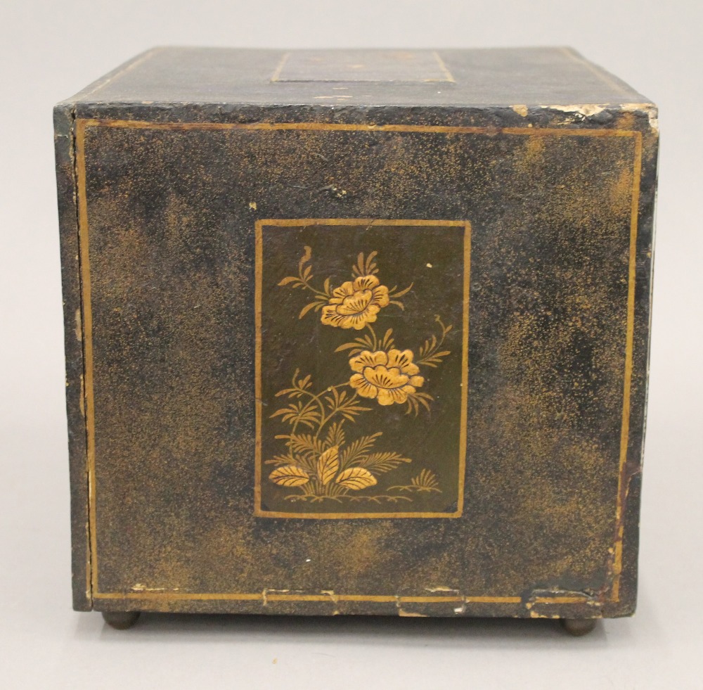 An 18th century chinoiserie lacquer and ivory table cabinet Of typical rectangular form, - Image 4 of 19