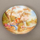 A Continental enamelled dish,