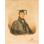 ENGLISH SCHOOL (early 19th century) Two Portraits of Cambridge University Students Watercolours,