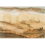 BRIAN BANKS (1940-2011) British (AR) Landscape Mixed media, signed and dated '66, framed and glazed.