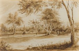 SIR GEORGE FREDERICK HODSON (1806-1888) British Bahamian Villa En grisaille watercolour,