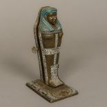 After FRANZ XAVIER BERGMAN Model of an Egyptian Sarcophagus Cold painted bronze,