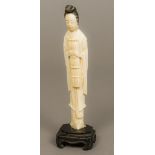 A late 19th/early 20th century Chinese carved and stained ivory figure of a musician 21.