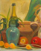 DAVID GRIFFIN (1952-2002) British (AR) Still Life Oil on board, unframed. 41 x 51 cm.