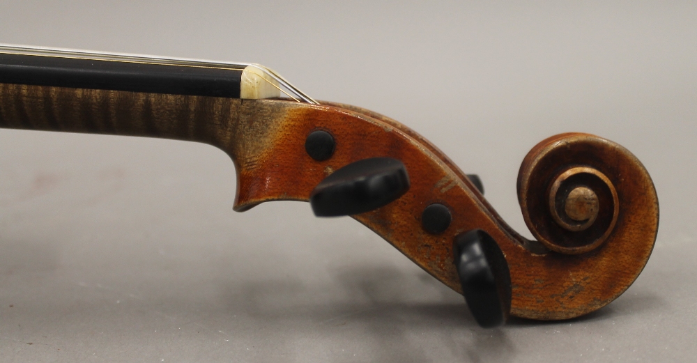 A late 19th century German full size violin by Louis Lowendahl With a label to the interior "Copy - Image 4 of 9