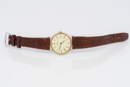 A Jaeger-LeCoultre 18 ct gold and stainless steel bi-metal cased gentleman's ultra slim wristwatch,