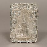 A Victorian silver calling card case, hallmarked Birmingham 1852,