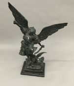 After ANTON Winged Victory Bronze, bears signature. 101 cm high.
