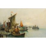 F SIGART (19th century) Austrian Harbour Scenes Oils on canvas, signed, framed. 72.5 x 46.5 cm.
