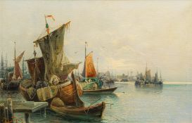 F SIGART (19th century) Austrian Harbour Scenes Oils on canvas, signed, framed. 72.5 x 46.5 cm.