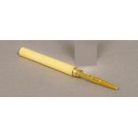 A 19th century silver gilt and enamelled propelling pencil, hallmarked London,