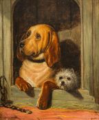 After SIR EDWIN LANDSEER (1802-1873) British Dignity and Impudence Oil on canvas, framed.