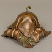 A Japanese Meiji period bronze inkwell Of organic form,