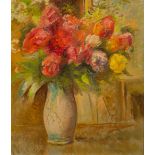 CONTINENTAL SCHOOL (20th century) Still Life of Flowers Oil on canvas, indistinctly signed.