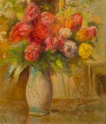 CONTINENTAL SCHOOL (20th century) Still Life of Flowers Oil on canvas, indistinctly signed.