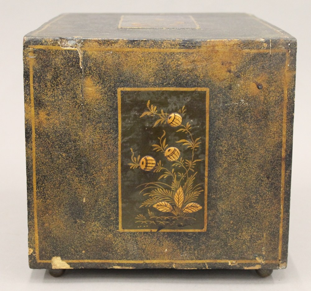 An 18th century chinoiserie lacquer and ivory table cabinet Of typical rectangular form, - Image 6 of 19