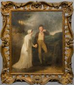 Attributed to FRANCIS WHEATLEY (1741-1801) British Rural Couple in Landscape Oil on canvas,