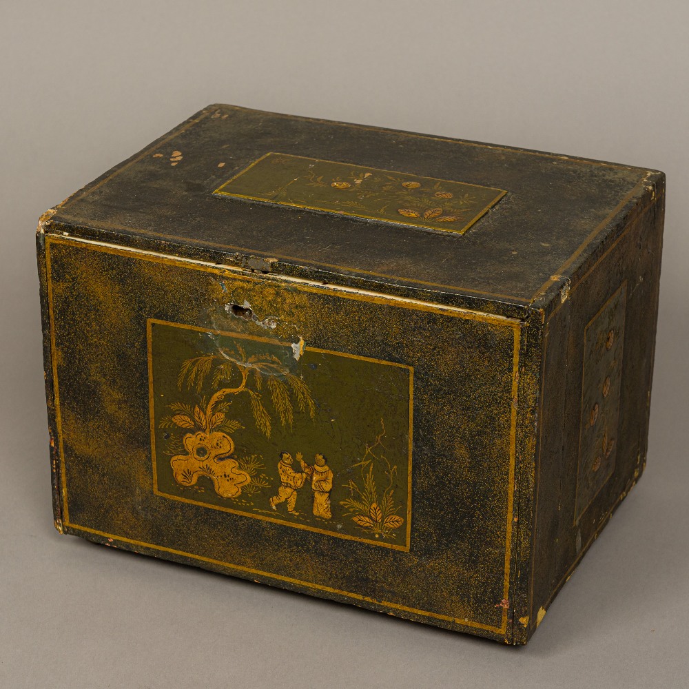 An 18th century chinoiserie lacquer and ivory table cabinet Of typical rectangular form, - Image 2 of 19