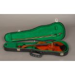An early 20th century French 1/2 size violin With label to interior "Compagnon",