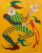 LINDOR (20th century) Fools These Mortals Be Oil on canvas, signed, framed. 40 x 50 cm.