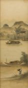 CHINESE SCHOOL (late 19th/early 20th century) Figures in River Landscapes A set of four ink and