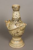 A Chinese Chizou type pottery vase The baluster body incorporating a fish,