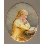 A 19th century Continental painted porcelain plaque Of oval form,
