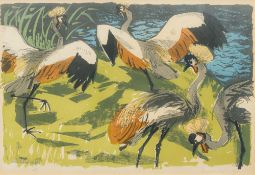 DAVID KOSTER (1926-2014) British (AR) Crested Cranes Limited edition print, signed,