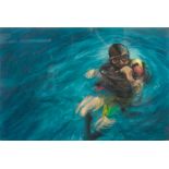 KEITH HOLMES (born 1944) British (AR) Diver Pastel, signed and dated '94, framed and glazed. 55.