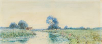 ROBERT WINCHESTER FRASER (1848-1906) British At West Row, Suffolk Watercolour, signed and dated 99,