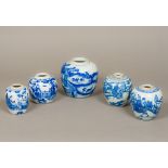 A 19th century Chinese blue and white ginger jar Decorated with figures working in paddy fields;