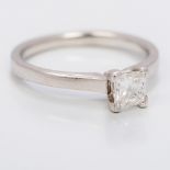 A platinum and diamond solitaire ring Set with a 0.